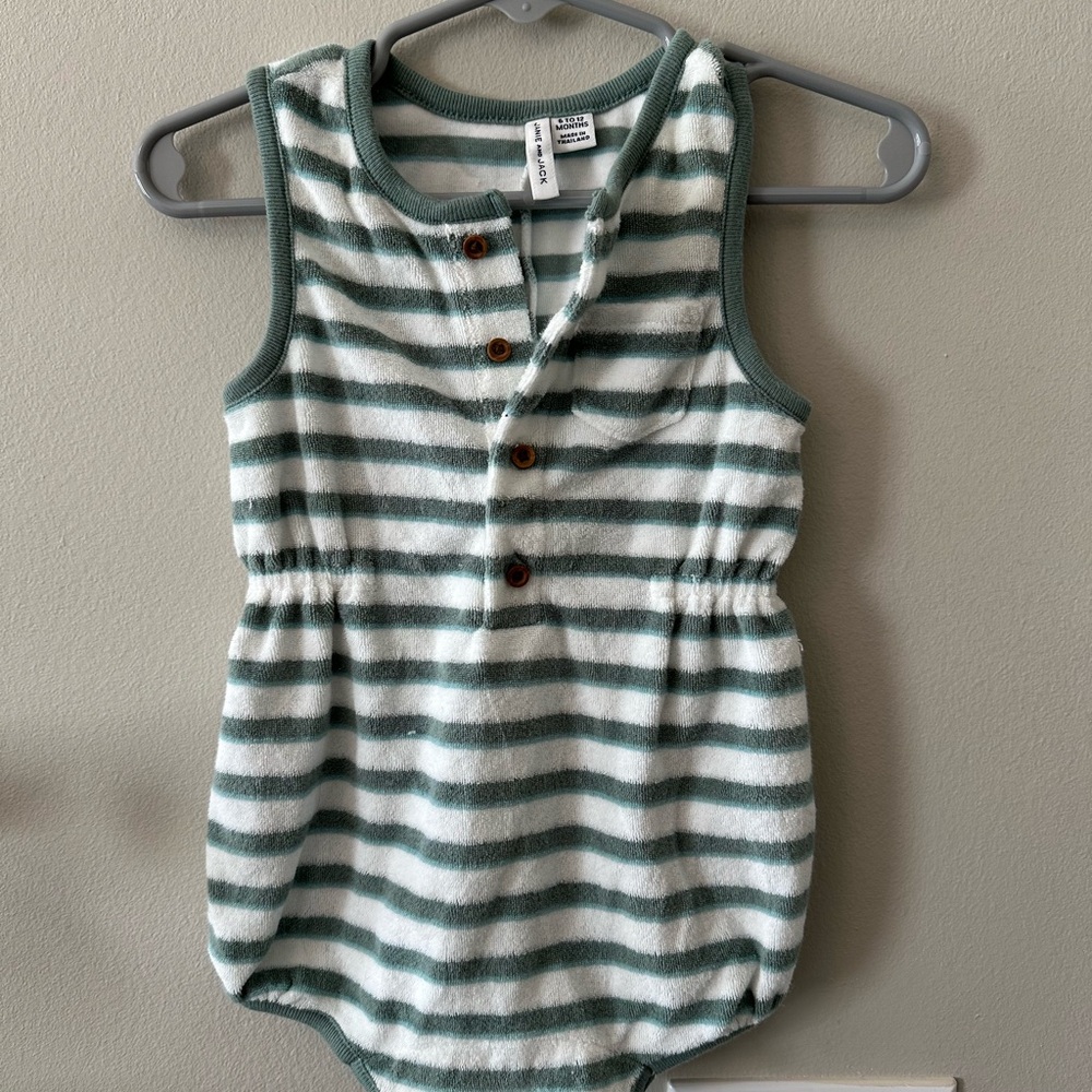 Striped Sleeveless Baby Romper